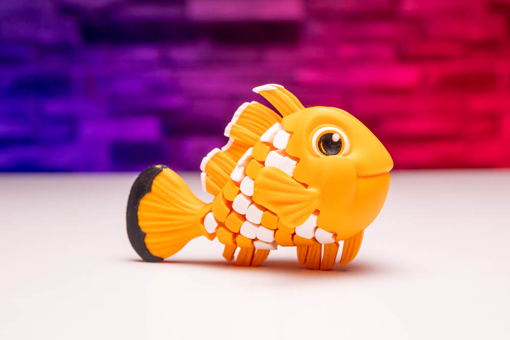 3D Print Articulated Nemo Orange Fish STL for download