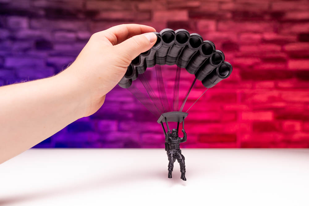 3D Print Headphone Stand Parachute Man STL for download