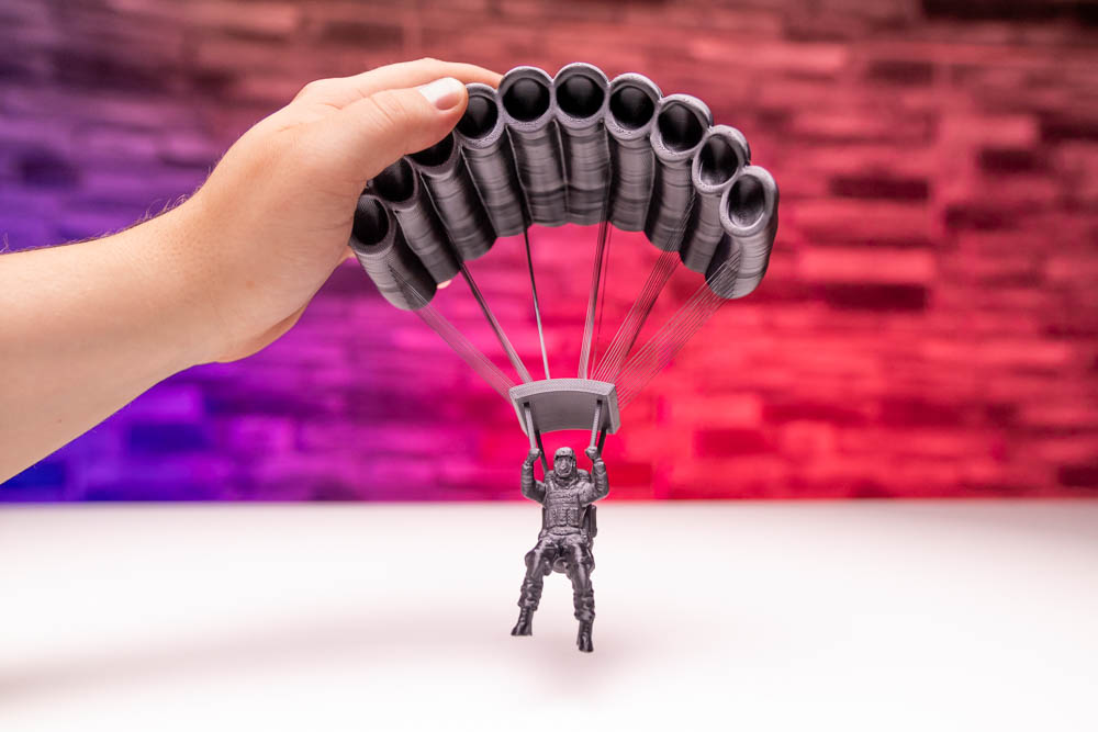 3D Print Headphone Stand Parachute Man STL for download