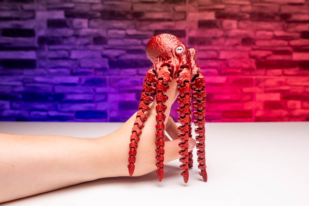 3D Print King Red Articulated Octopus STL for download