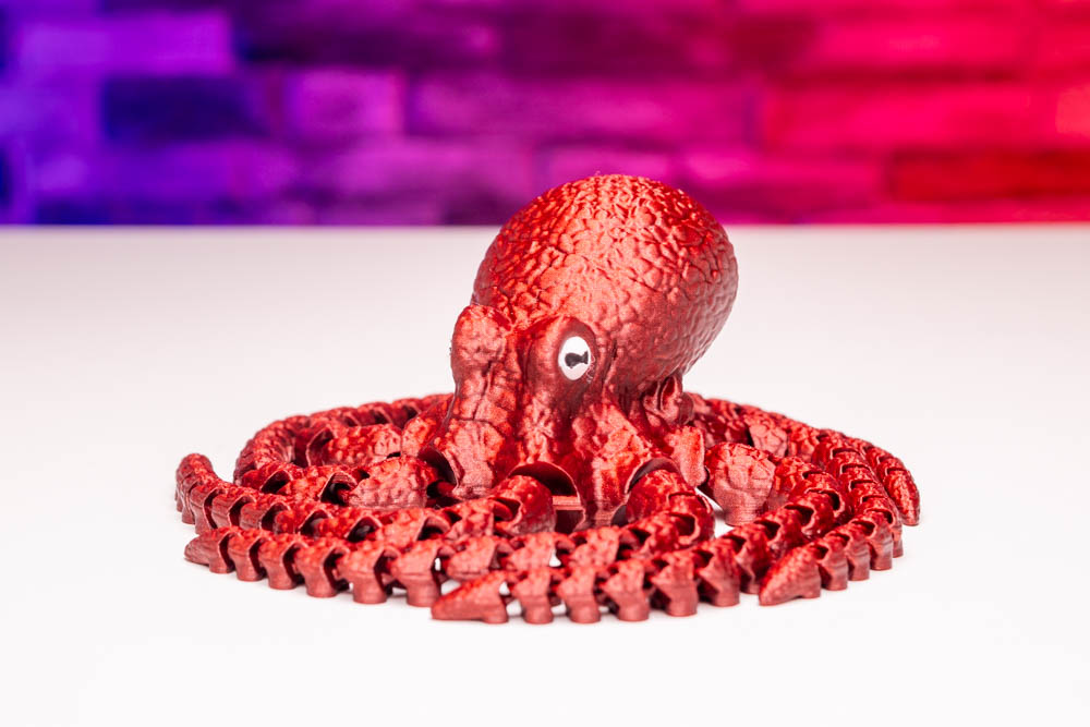 3D Print King Red Articulated Octopus STL for download