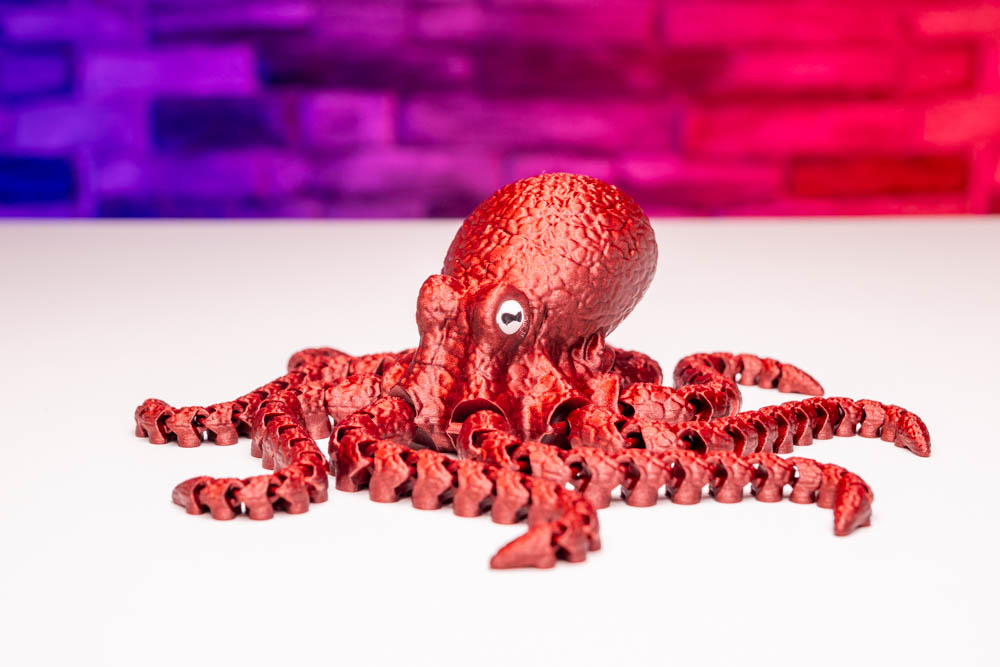 3D Print King Red Articulated Octopus STL for download