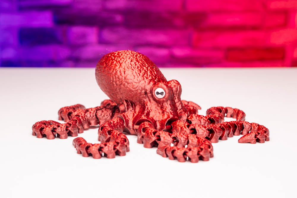 3D Print King Red Articulated Octopus STL for download