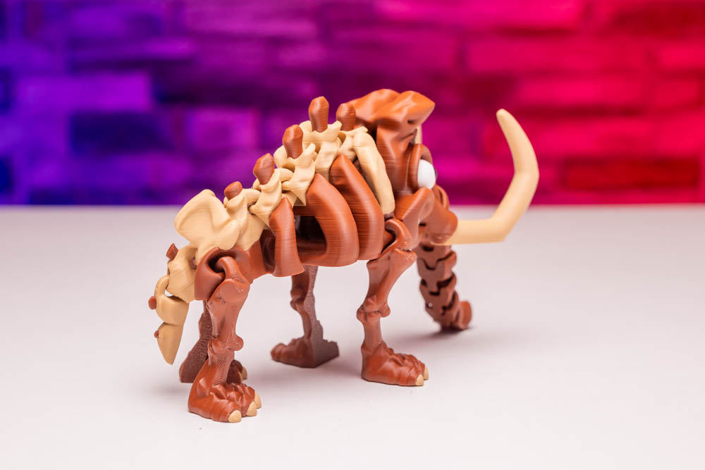 3D Print Multicolor Articulated Skeleton Mammoth