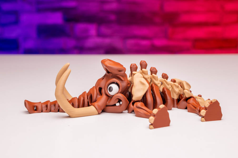 3D Print Multicolor Articulated Skeleton Mammoth STL for download