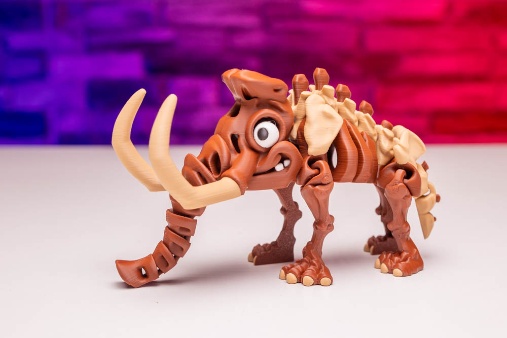 3D Print Multicolor Articulated Skeleton Mammoth STL for download