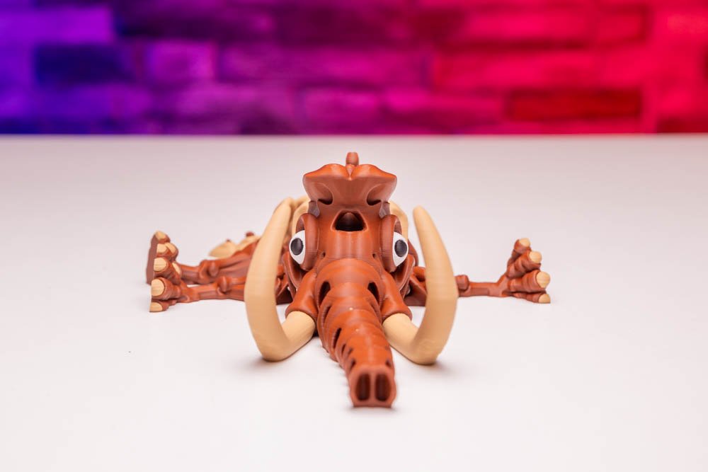 3D Print Multicolor Articulated Skeleton Mammoth STL for download