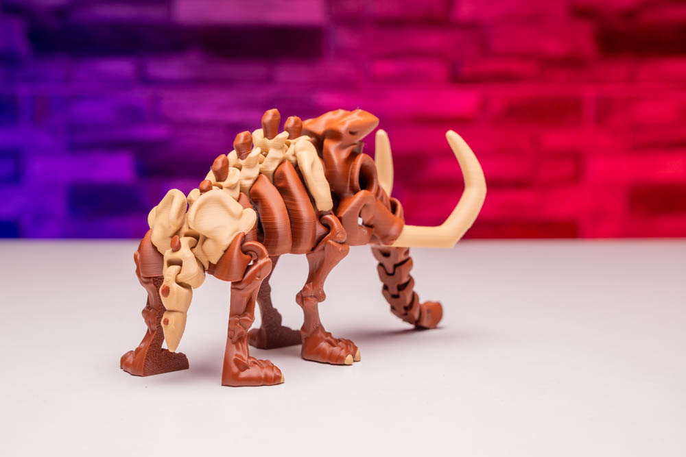 3D Print Multicolor Articulated Skeleton Mammoth 2