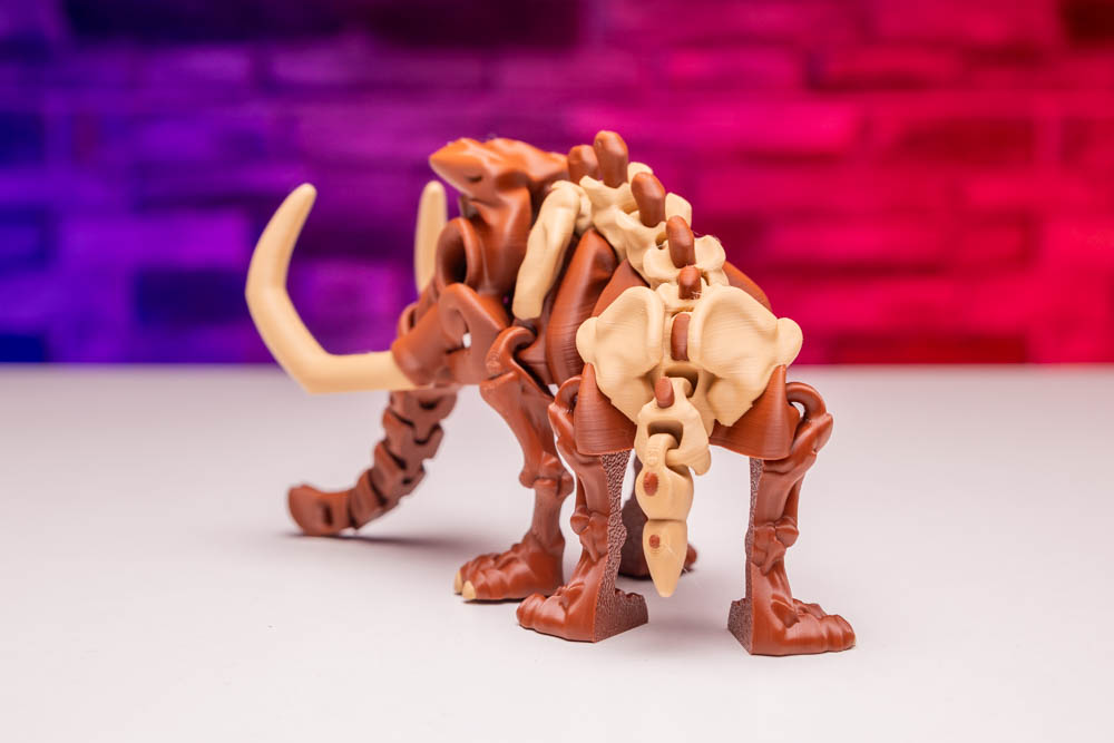 3D Print Multicolor Articulated Skeleton Mammoth 2 STL for download