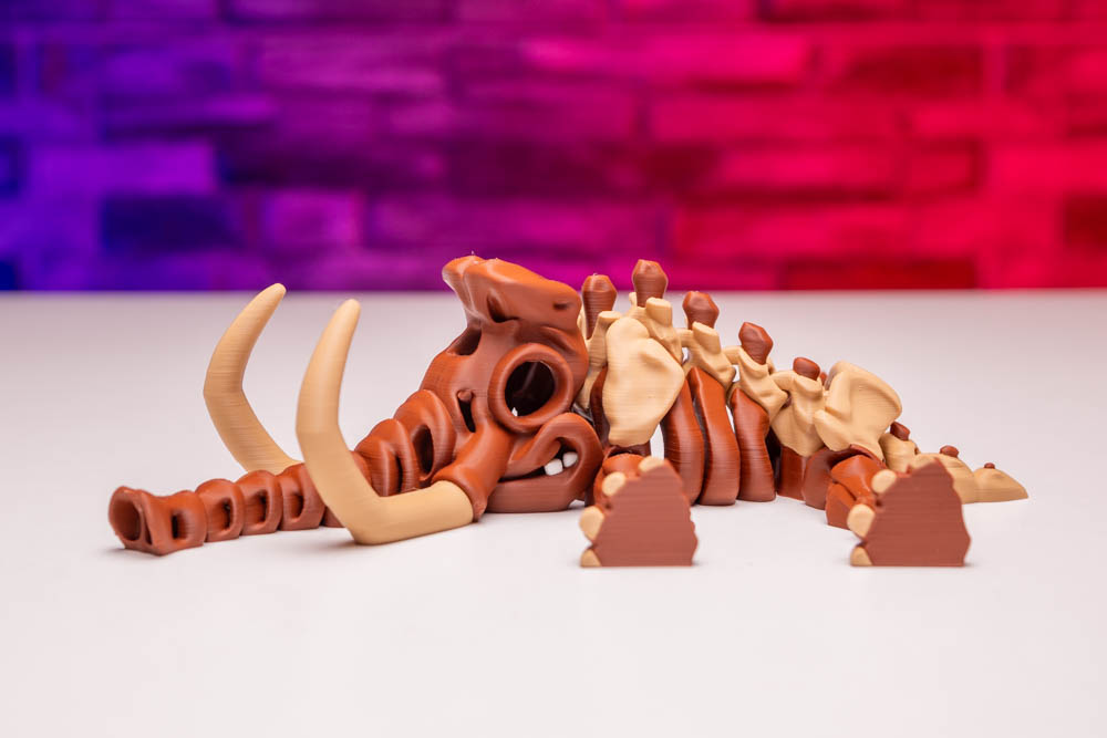 3D Print Multicolor Articulated Skeleton Mammoth 2