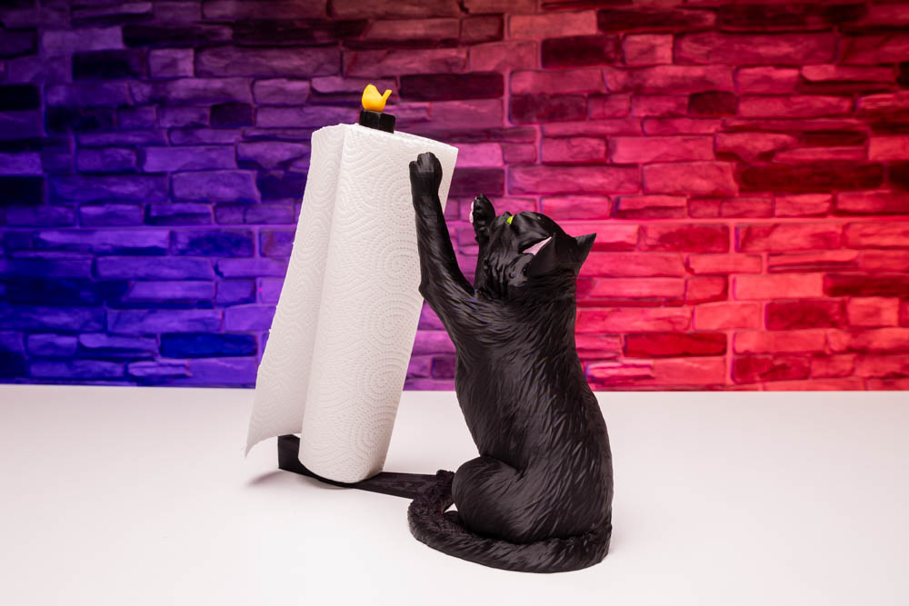 3D Print Cat Paper Towel Holder STL for download