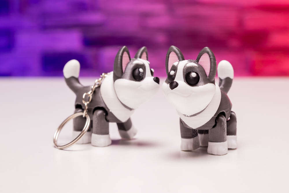 3D Print Husky Keychain Dog Friends STL for download