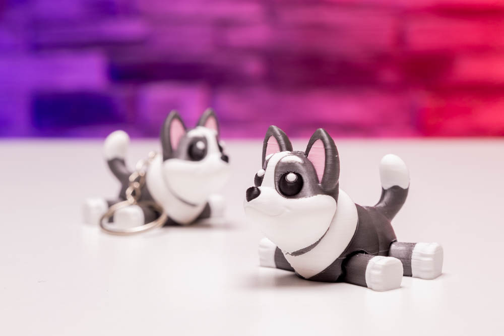 3D Print Husky Keychain Dog Friends STL for download