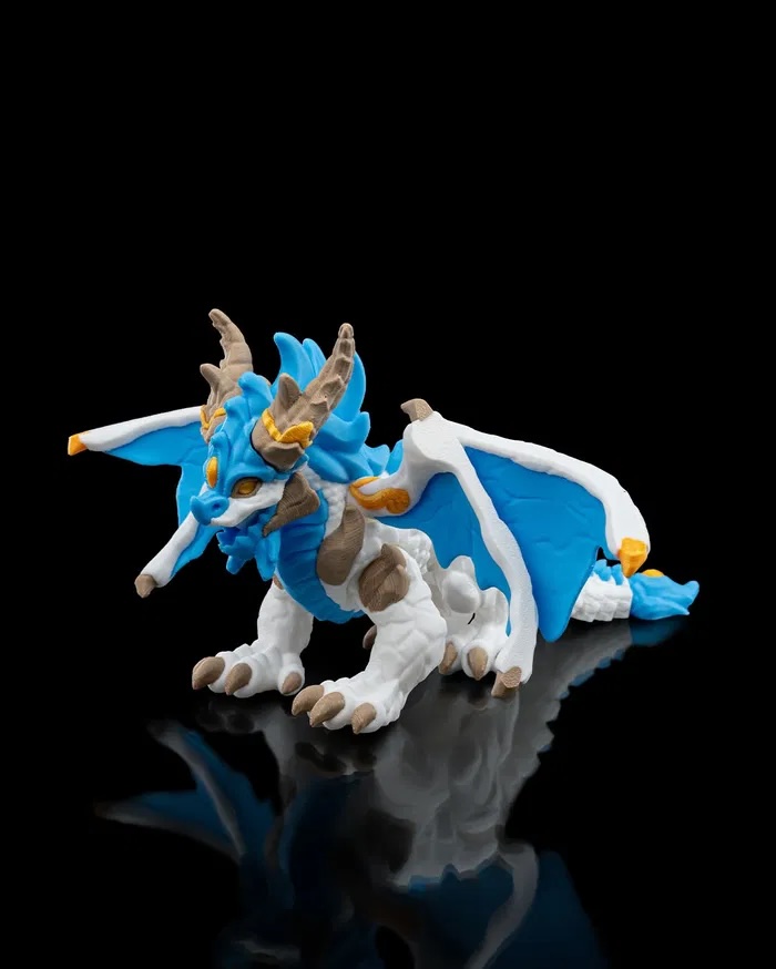 3D Printed Ice Elemental Dragon STL for Download