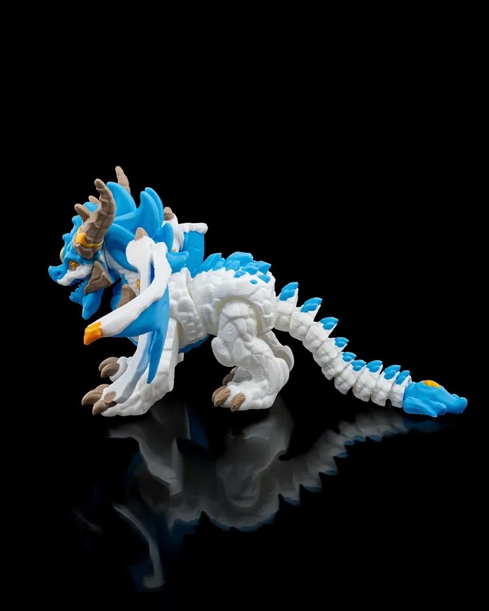 3D Printed Ice Elemental Dragon STL for Download