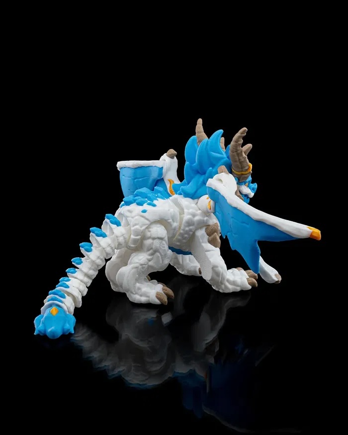 3D Printed Ice Elemental Dragon STL for Download