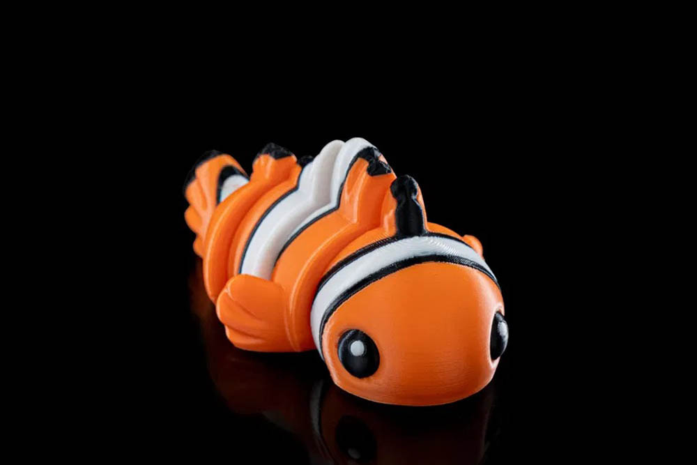 3D Print Cute Flexi Clownfish STL for download