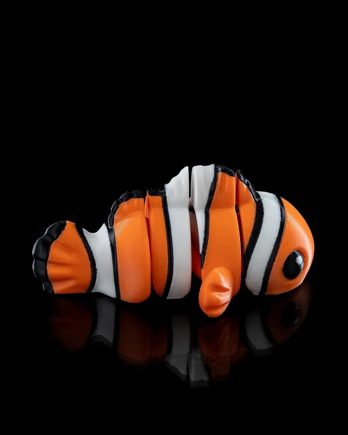 3D Print Cute Flexi Clownfish STL for download