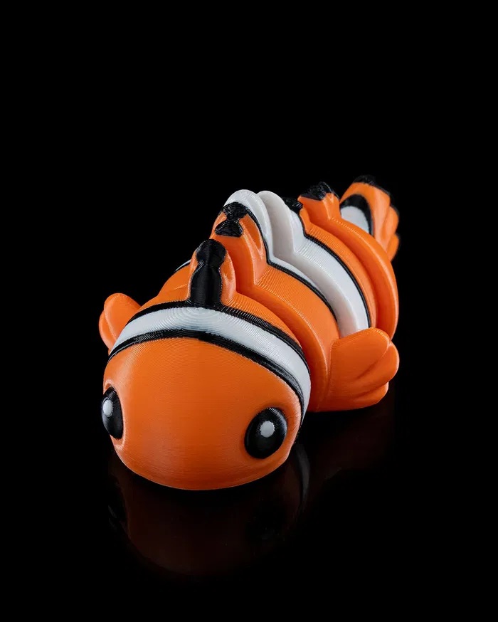 3D Print Cute Flexi Clownfish STL for download