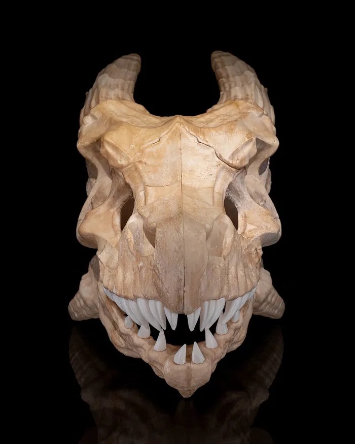 3D Printed Epic Red Dragon Skull STL for Download