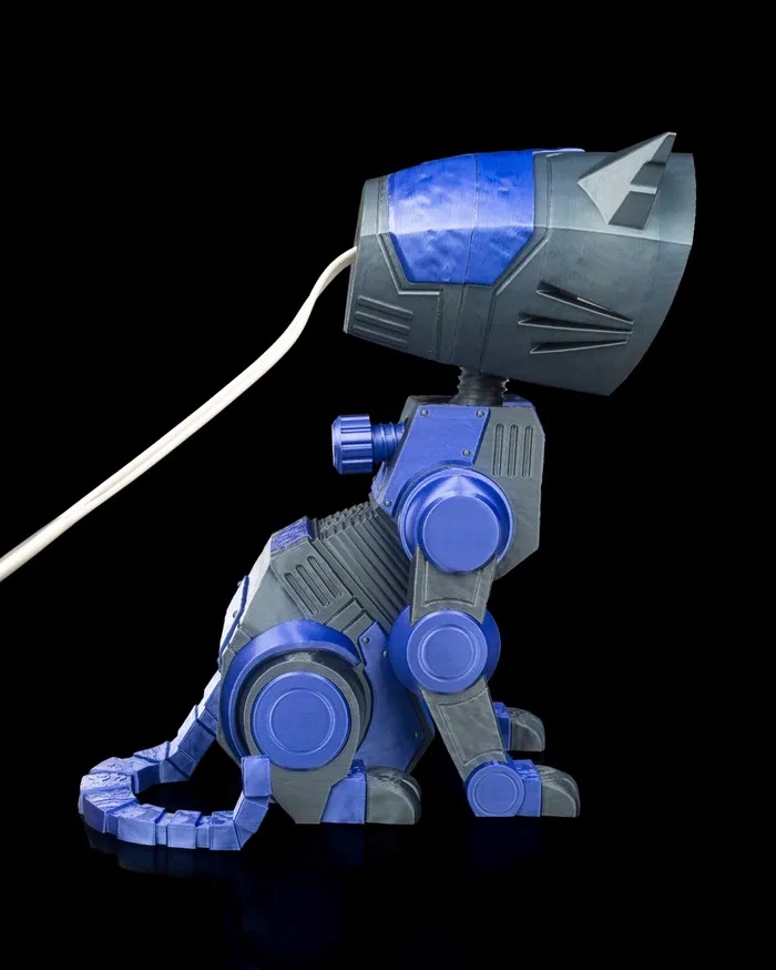 3D Print Mecha Cat Table Lamp STL for download