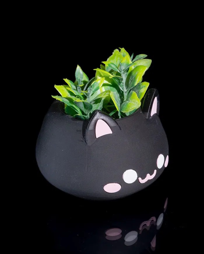 3D Print Cute Cat Planter STL for download