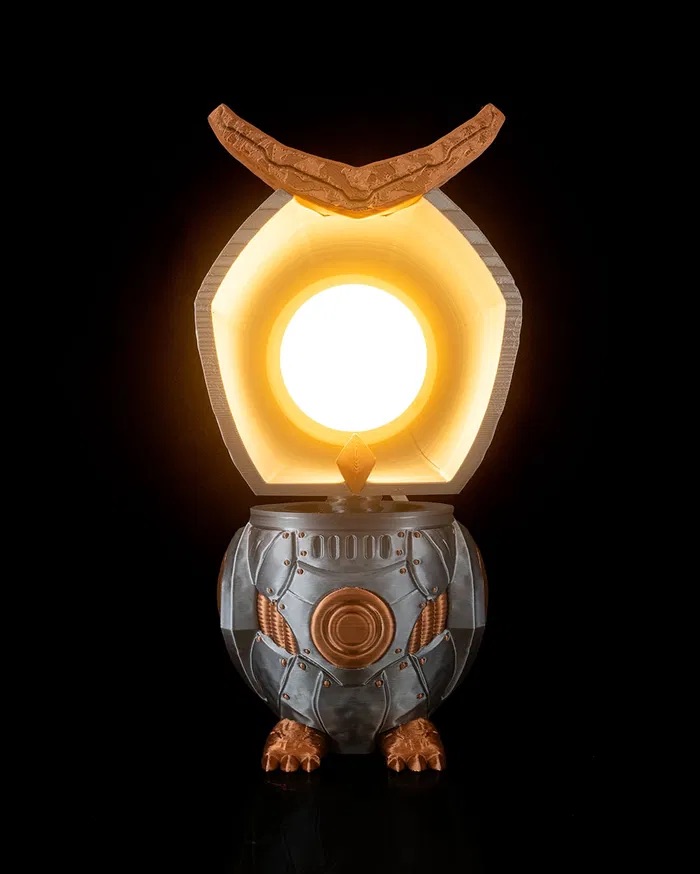 3D Print Mecha Owl - Table Lamp STL for Download