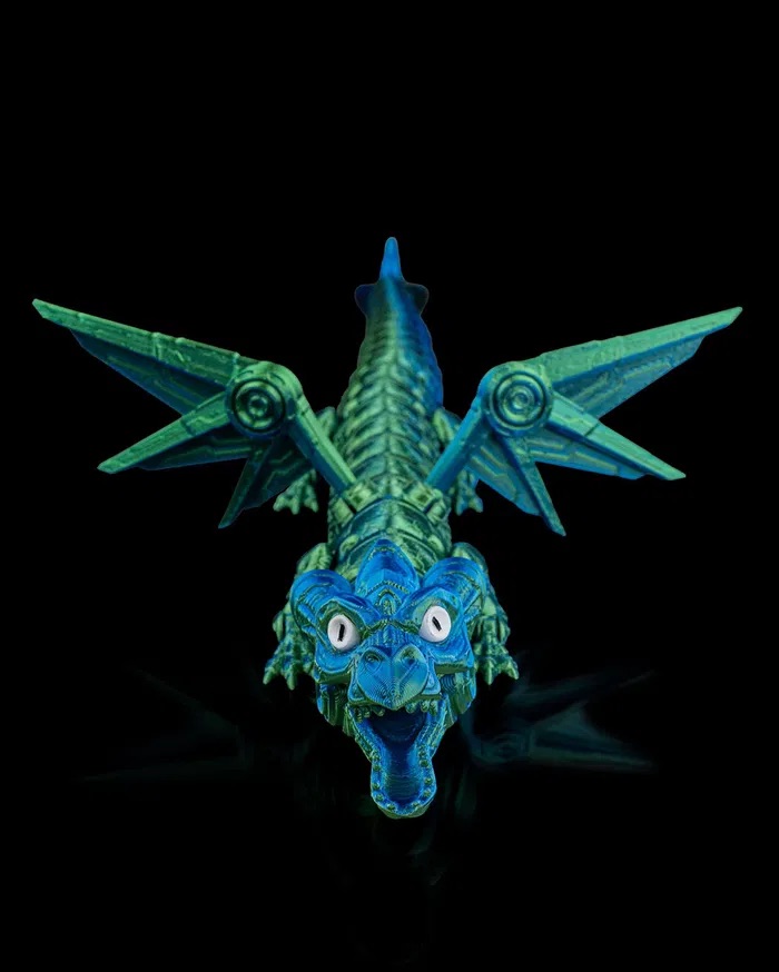 3D Printed Iron Sentinel Dragon with Wings STL for download