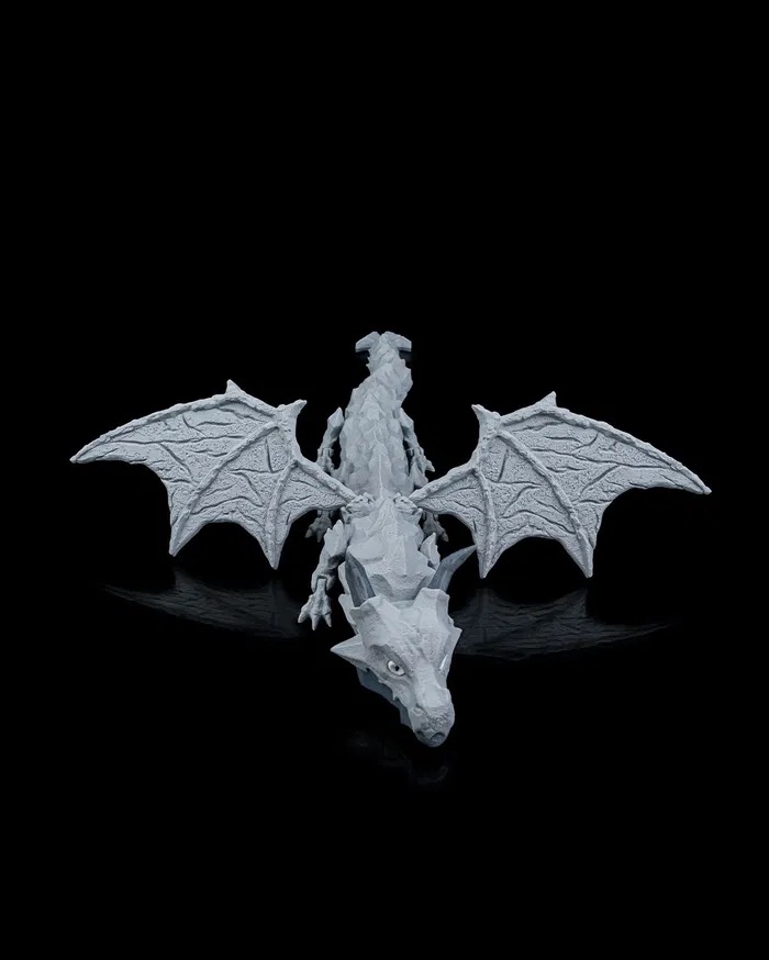 3D Printed Lithic Titan Dragon with Wings STL for download