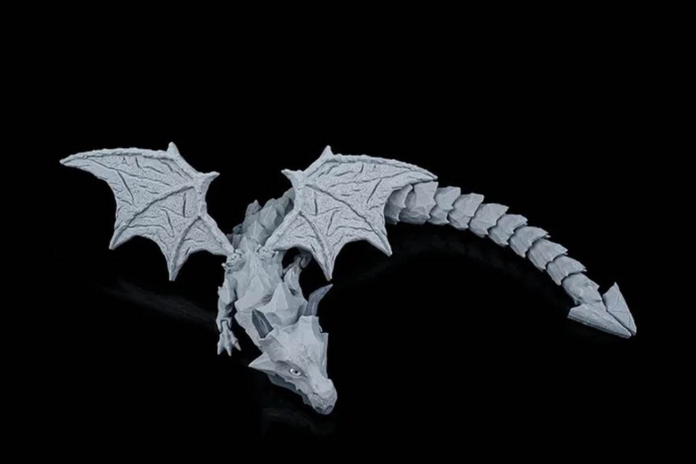 3D Printed Lithic Titan Dragon with Wings STL for Download