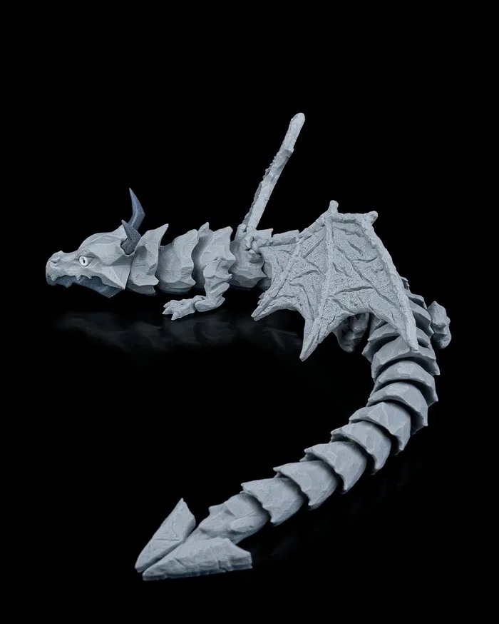 3D Printed Lithic Titan Dragon with Wings STL for Download