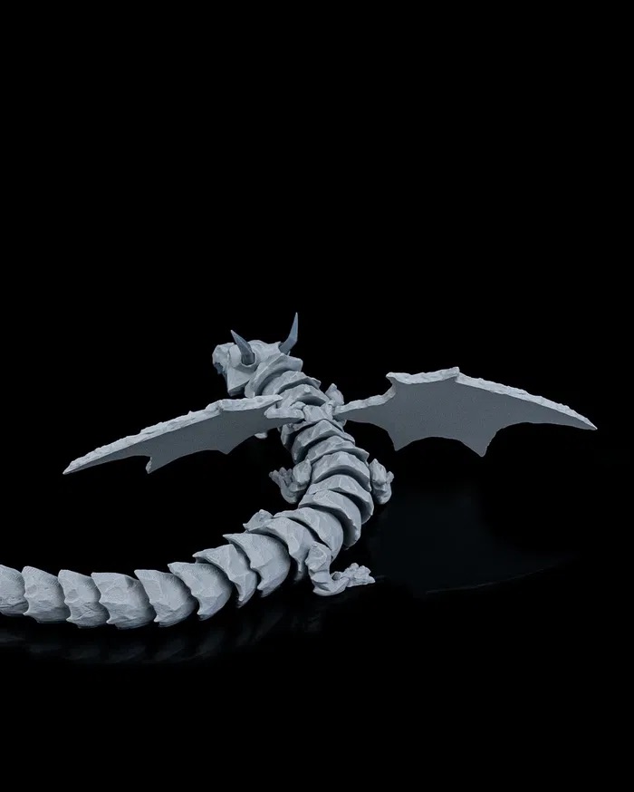 3D Printed Lithic Titan Dragon with Wings STL for download