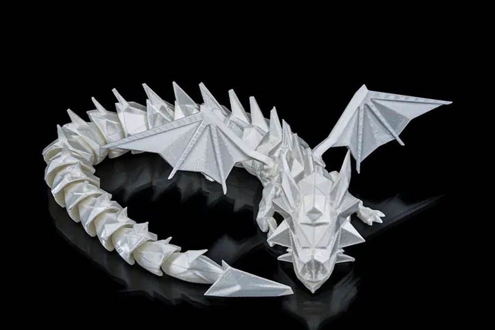 3D Printed Lord of the Folds Dragon with Wings STL for Download