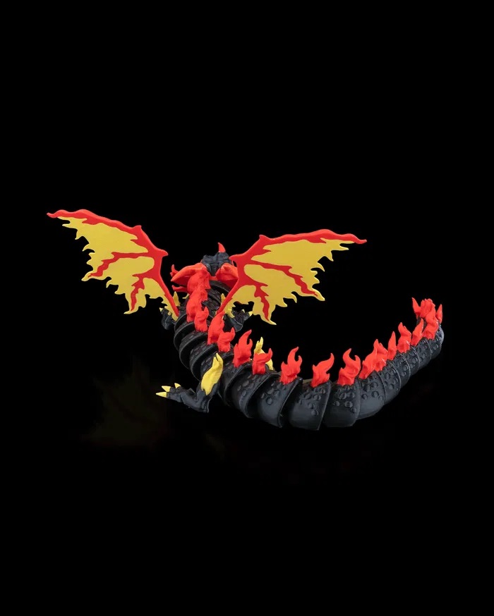 3D Printed Dragon with Wings STL for Download