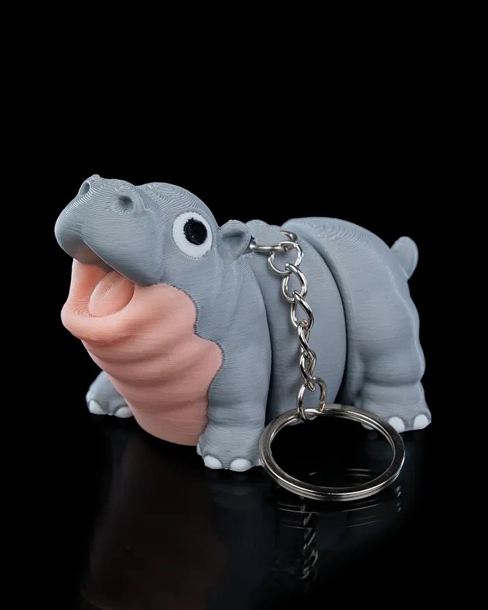 3D Print Baby Hippo Keychain STL for download