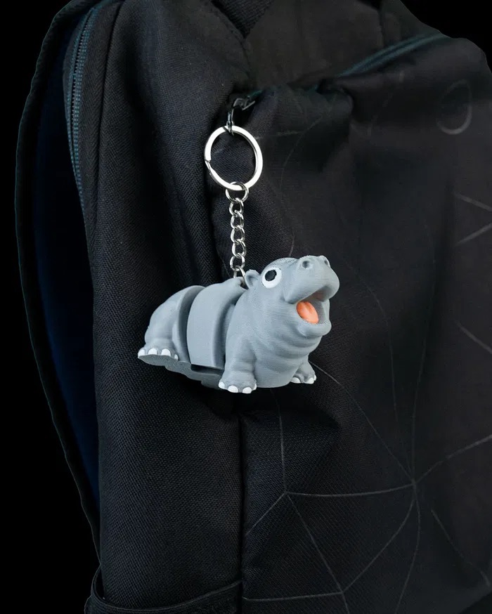 3D Print Baby Hippo Keychain STL for download