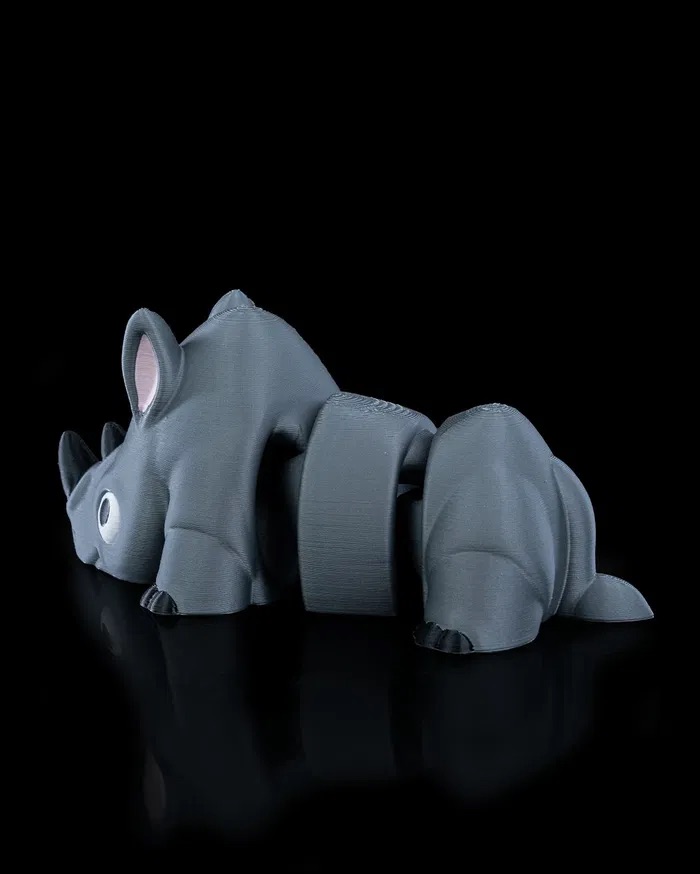 3D Printed Playful Rhino STL for Download