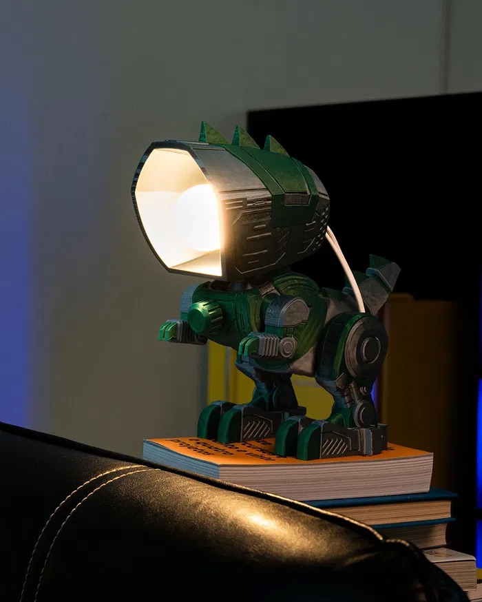 3D Printed Mecha T-Rex Table Lamp STL for Download