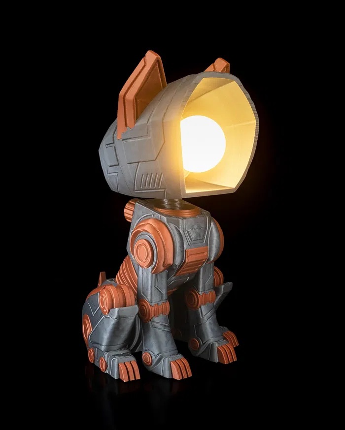 3D Print Mecha Dog - Table Lamp STL for Download