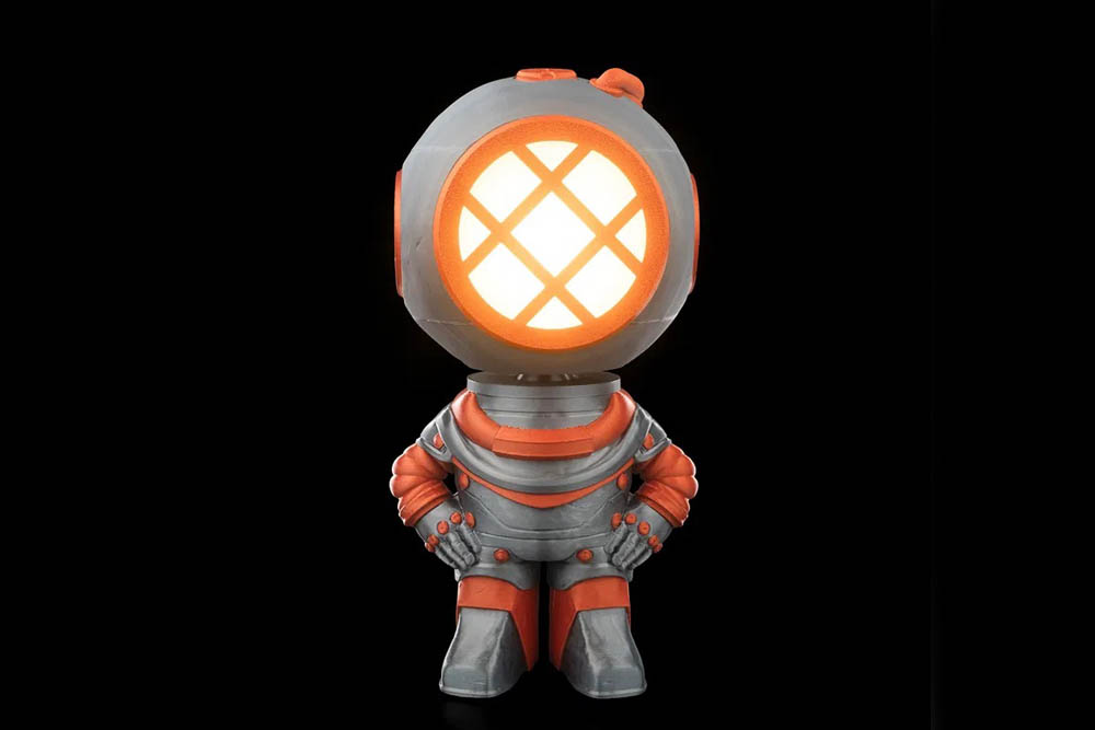 3D Print Mecha Diver - Table Lamp STL for Download